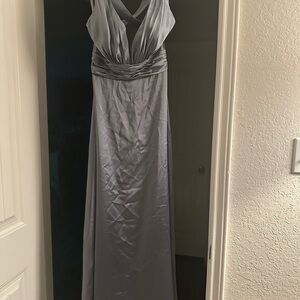 Elegant Baby Blue Bridesmaid Gown